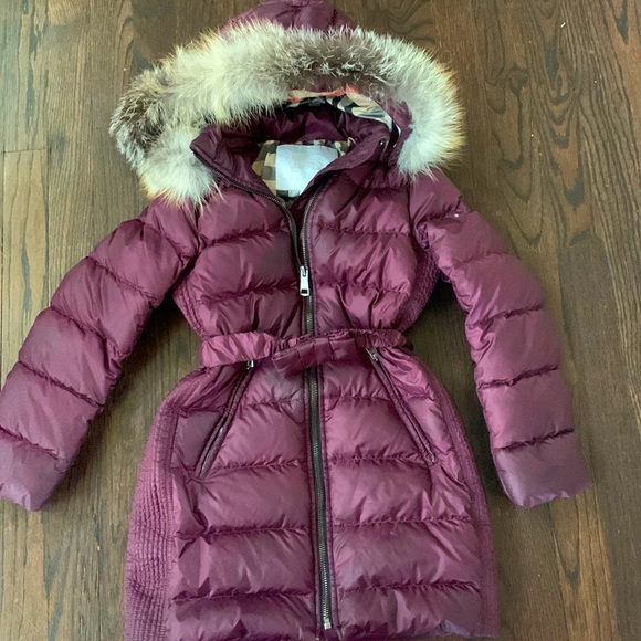Burberry Other - BURBERRY FUR PLUM PUFFER